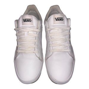 VANS Men's Seldan White Leather Shoes Size 11.5 US Casual Skate Athleisure Clean
